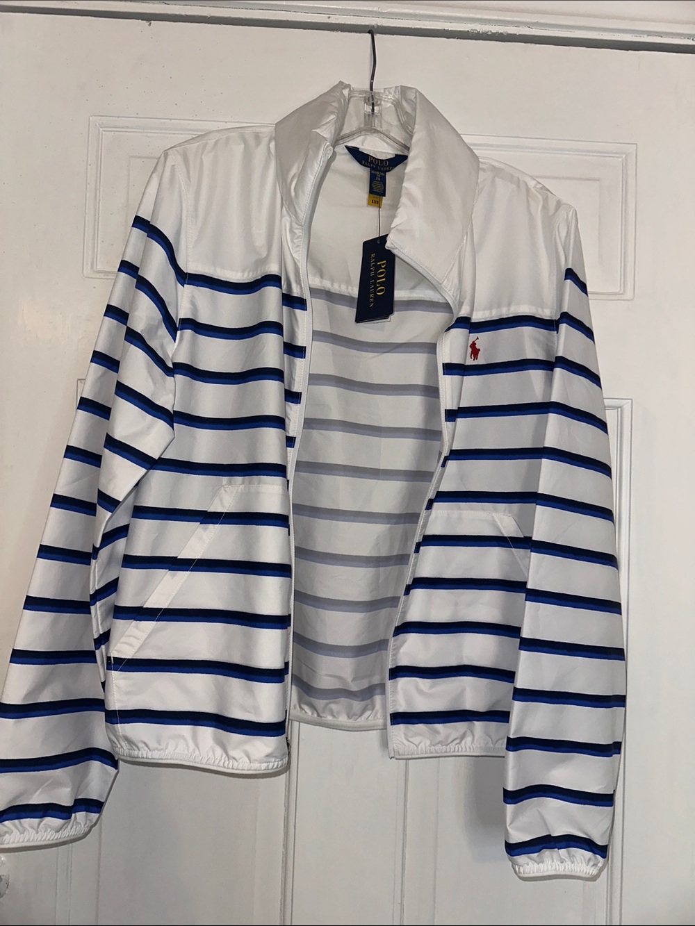 Polo  Striped  packable water- repellent jacket